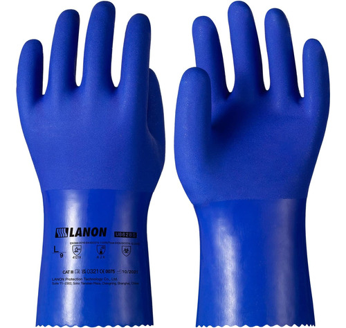 Guantes Resistentes Productos Químicos De Pvc Lanon, G...