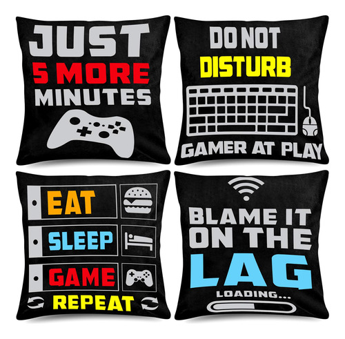 Funda Almohada Videojuego 18 X 18  Control Jugador 4