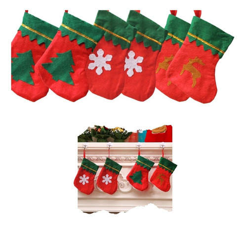 Imagen 9 de 10 de 12 Botas Navideñas Mini Decoración Adorno Dulcero Navidad