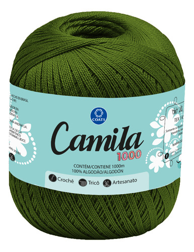 Linha Camila 1000 Coats - Algodão Mercerizado - 150g Tex 145 Cor 00231 - Verde Escuro