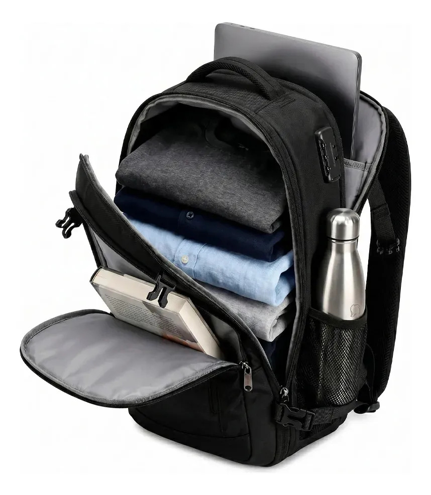 Mochila Con Bomba De Vacío Expandible Gadnic Portátil Viaje Negro