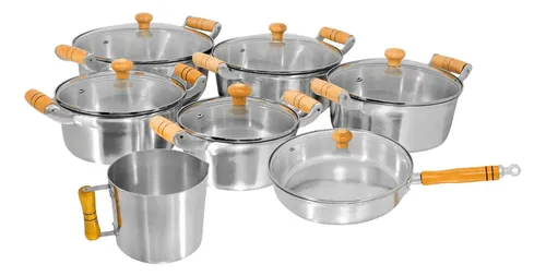 Conjunto De Panelas 7 Pecas Aluminio Fundido Batido Grosso