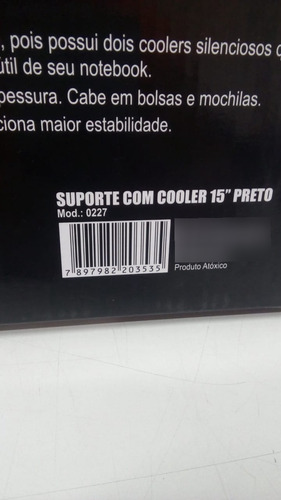 Suporte Para Notebook Bright Com 2 Coolers Usb 0227 Preto