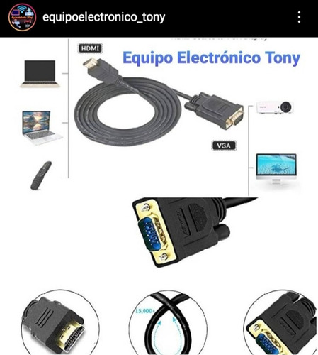 Imagen 3 de 3 de Cable Hdmi A Rca, Cable Hdmi A Vga Y Cable Hdmi A Usb