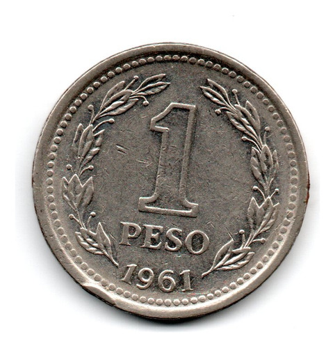 Moneda Argentina 1 Peso Año 1961 Cj#256 Dificil