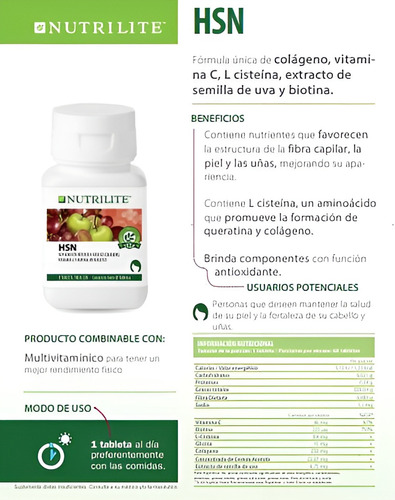 Hsn Colágeno Hidrolizado Nutrilite X 60 Com. Sin Sabor
