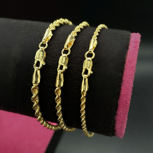 Pulsera Torzal Oro 14 Kilates Pulso Unisex Torsal 18cmx4mm Dorado 4 Cm 45.72 Cm