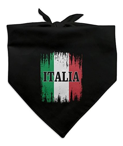 Italia Italia Bandera Italiana Perro Mascota Bandana Negro
