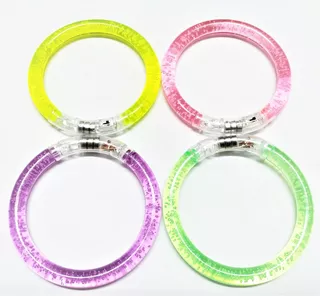 20 Pulsera Led Acrlilico Luz Neon Colores Surt Partynices