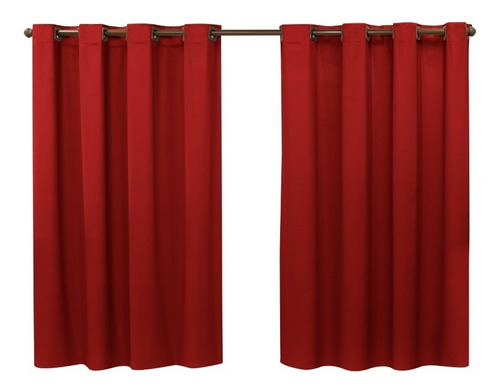 Cortina Blackout Corta 100% A Luz 2,80 X 1,30 M Varao Normal Cor Vermelho