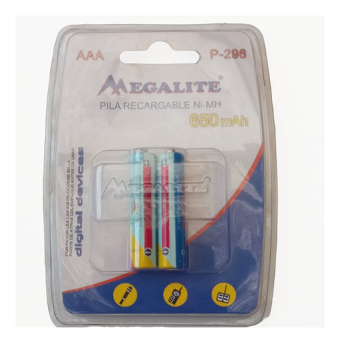 Pilas Aaa Megalite Recargables Ni-mh 650 Mah P-296