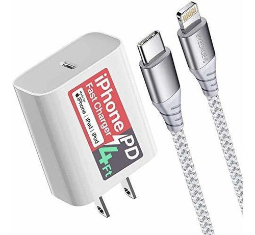 iPhone 12 Fast Charger (apple Mfi Certificado) Para C5w3g