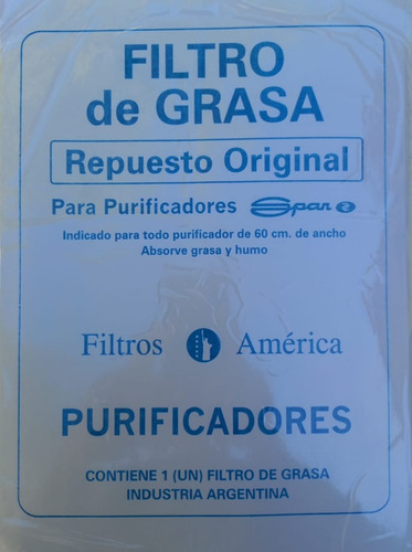 Filtro De Grasa Para Purificadores Spar Faber (60x45cm) Imp