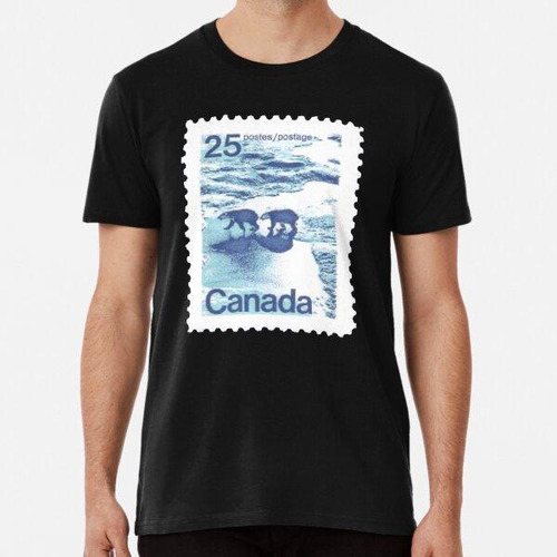 Remera Sello Postal Canadiense Vintage Con Dos Osos Polares 