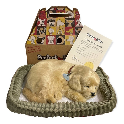 Perfect Petzzz Golden Retriever - Cachorro Pelúcia Respira