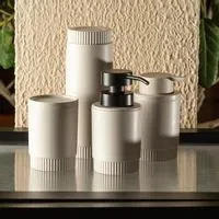 Jabonera Con Dosificador Dorica Beige