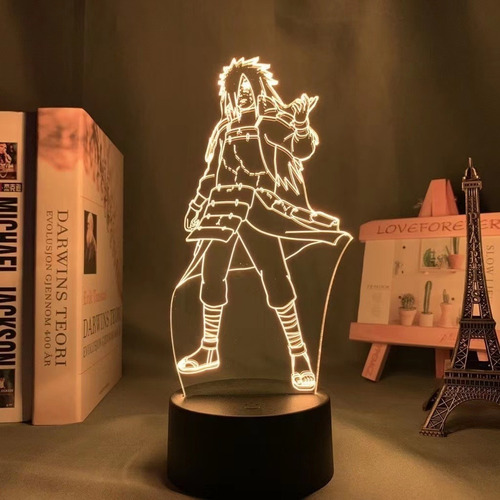 Lámpara Led 3d De Anime Japonés Naruto, Figura Uchiha Madara
