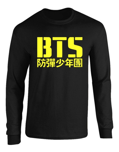 Camibuso  Bts Kpop Negro Camiseta Manga Larga