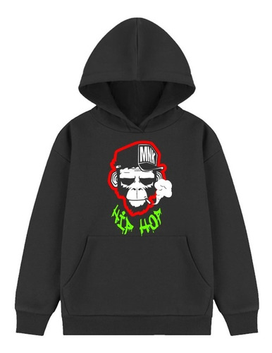 Poleron Canguro Estampadas Con Diseño Hip Hop Rasta Monkey