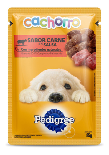 Pedigree Alimento Húmedo En Sobre Perro Cachorro Carne 12un