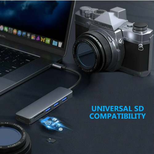 Hub Adaptador Usb C 6 En 1 Para Macbook iPad Tablet Notebook