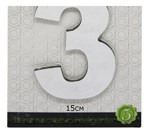 Numero Alum Espelhado 15cm Decore 3