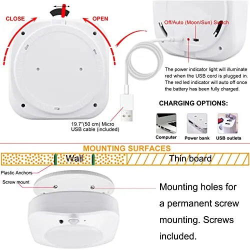 Lámpara De Ducha Bigmonat Con Sensor De Movimiento, Recargab