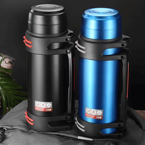 Garrafa Térmica Inox 2000ml 2l Com Alça Espacial E Camping