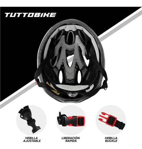 Imagen 4 de 10 de Casco Bicicleta Ruta Y Montaña Luz Led Y Visor Ciclismo Monk