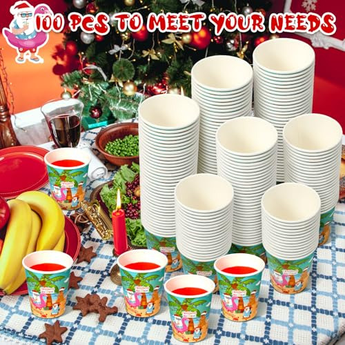 100 Vasos Desechables De Café De 8 Oz De Navidad En Julio Co