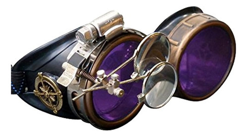 Steampunk Victorian Style Goggles Con Diseño De Brujula Y Do