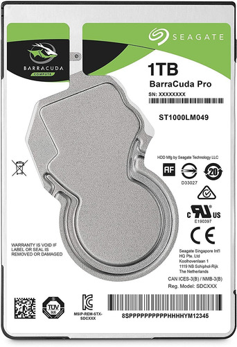 Disco Duro Interno Seagate Barracuda Pro 2.5puLG 1tb 7200rpm