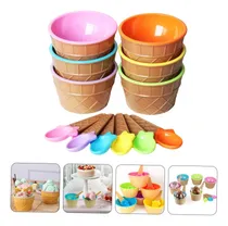 Comprar Juego Bowls Colorido De Helados Con Cuchara Tipo Cucurucho