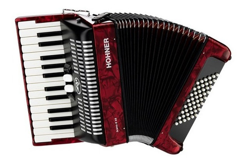 Acordeon Hohner Bravo Ii, 26 Teclas, 48 Bajos, Rojo,  A16532