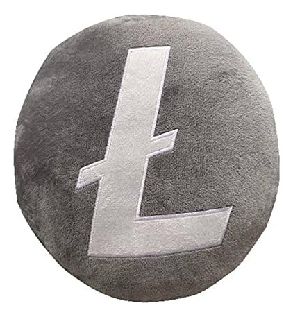 Almohada De Felpa Elíptica Redondeada Litecoin (ltc) Gris De