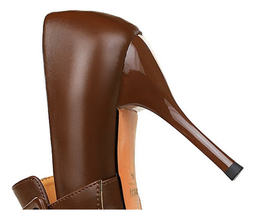 Moda Zapatos Tacón Hebilla De Cinturón Para Mujer De Gama