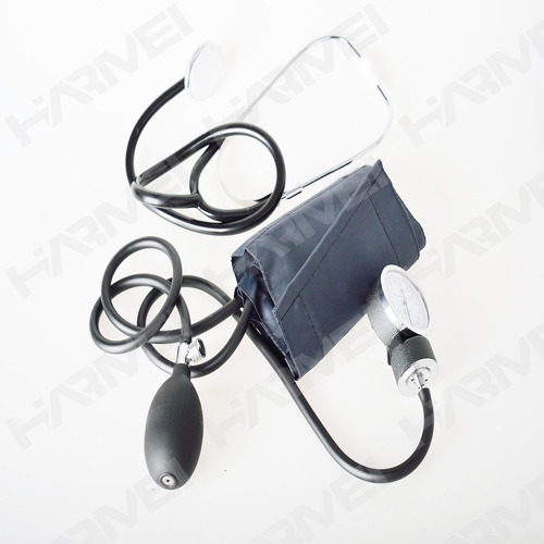 Kit Baumanómetro Aneroide Con Estetoscopio De Doble Campana Color Negro Duplex, Brazalete De 14-50Cm, Tamaño Estándar