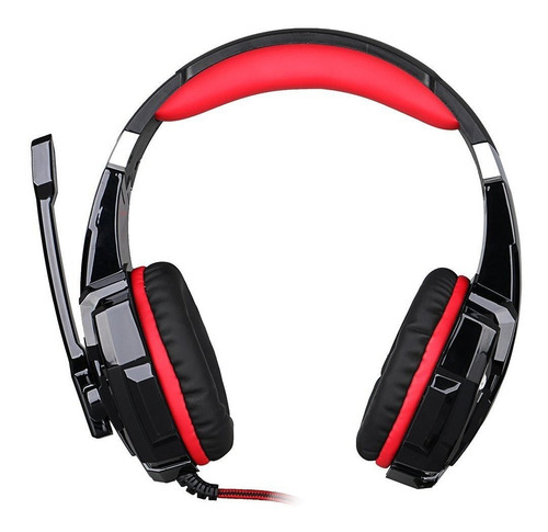 Imagen 2 de 6 de Auriculares gamer Kotion Each G9000 black y red con luz LED