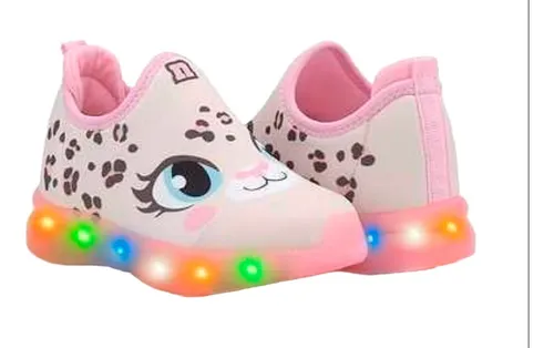 Zapatillas Luces Led Gatita Ni as Elastizadas Novop