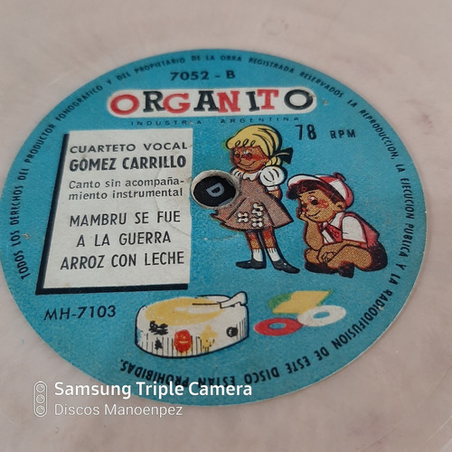 Simple Cuarteto Vocal Gomez Carrillo Organito C15