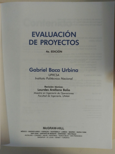 Evaluación De Proyectos - Gabriel Baca Urbina (Usado)