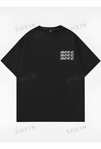 Shein Remera Hombre Negra Romwe Street Life