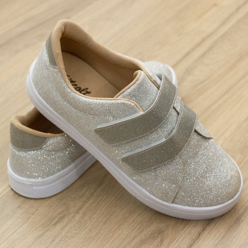 Tênis Moda Menina Velcro N.35 Seminovo - Kitcolt Leather