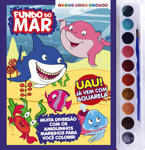 Livro com Aquarela - Fundo do Mar, de On Line a., vol. 1. On Line Editora, capa mole, edição 2 em português