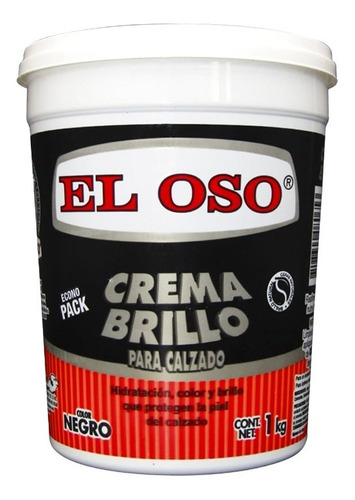 Crema Para Calzado El Oso Econopack Negro 1 Kg