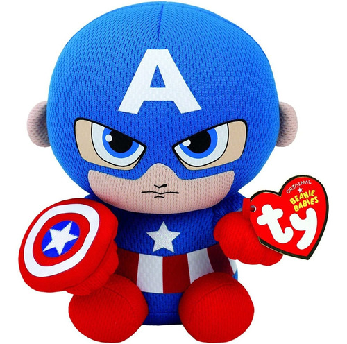 Blueredwhite Regular Ty Captain America Plush 