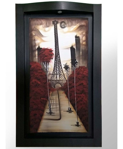 Cuadro Decorativo Torre Eiffel Vertical Rojo G022