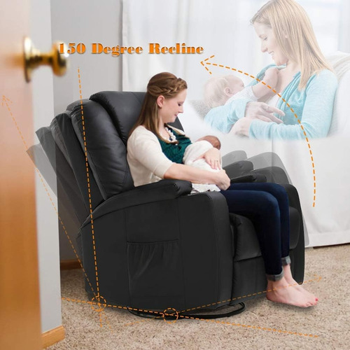 Silla Reclinable De Masaje Mecedora Giratoria Con Mico