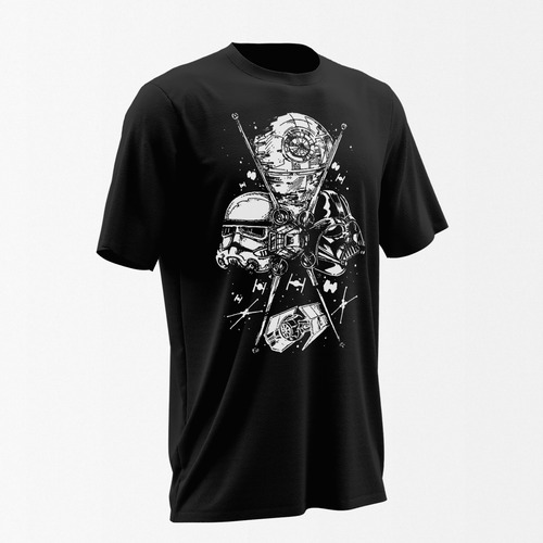 Playera Manga Corta, Estampado Suave Star Wars Naves