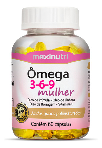 Ômega 3-6-9 Mulher - 60 Cápsulas - Maxinutri